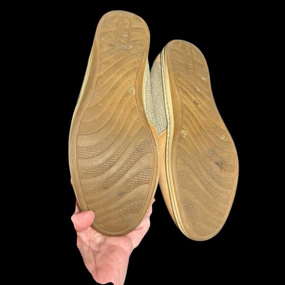 Sperry Top Siders Shoes Women's Size 7.5M Koi fish Core Linen/Oat Model STS95589 - Picture 8 of 9